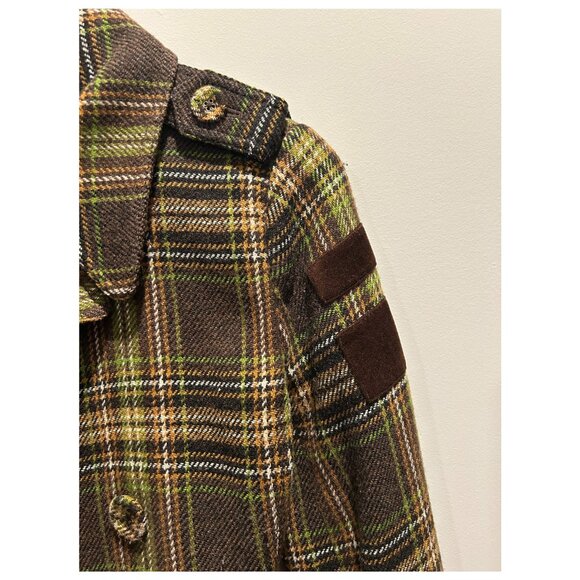Juicy Couture Plaid Wool-Blend Peacoat - Size 4 - Picture 3 of 5